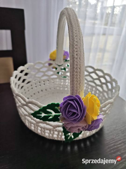 Koszyk Wielkanocny szydelkowy średnica 24