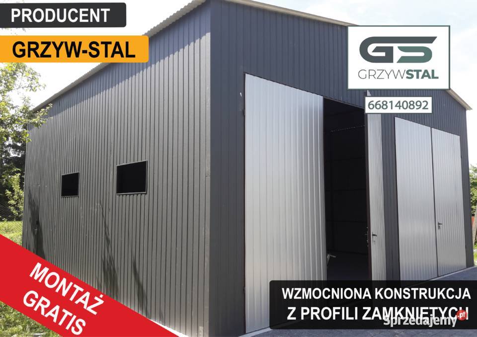 Garaż blaszany Grafitowy Magazyn Wiata Hala Myślenice