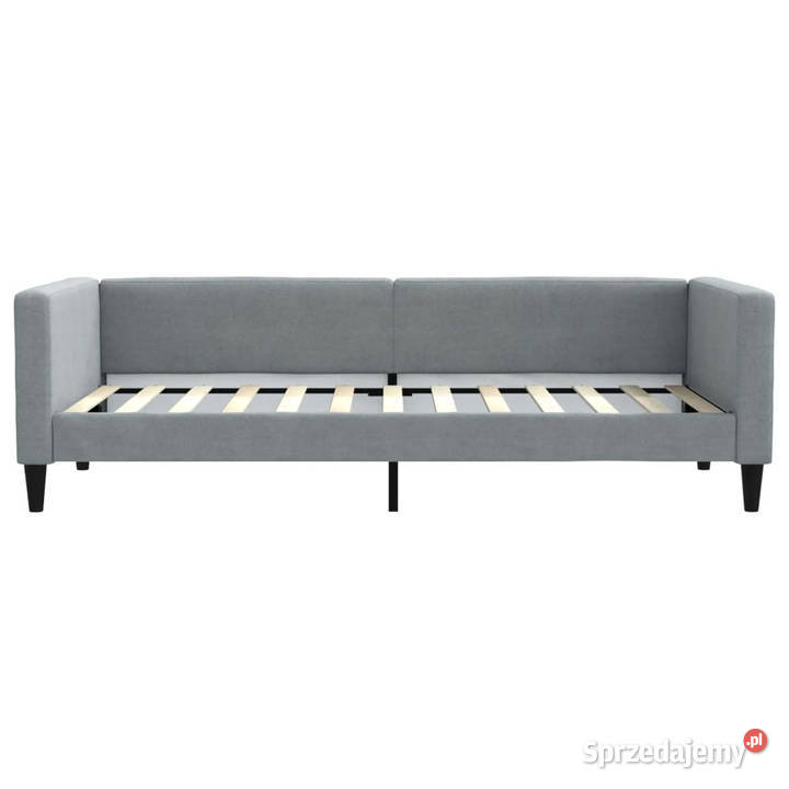 Sofa z materacem do spania jasnoszara tkanina Warszawa