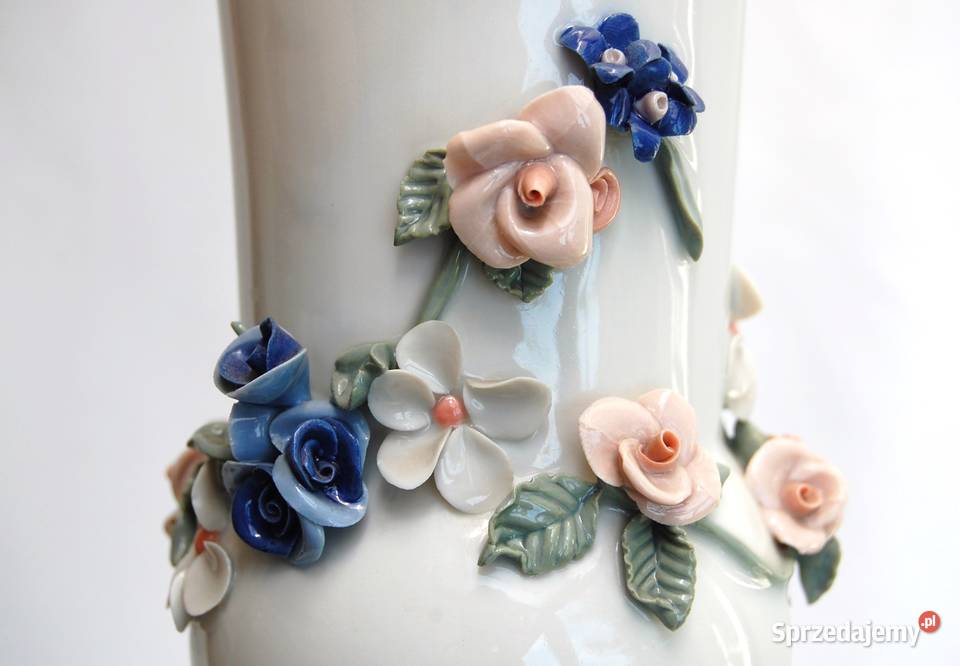 Wazon kwiaty relief recznie zdobiony porcelana Wazony lubelskie Lublin sprzedam