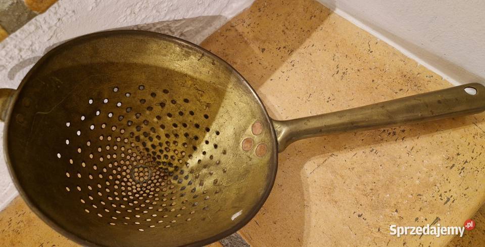 Stary durszlak miedziany antyk do zawieszenia lubelskie