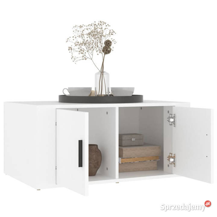 Stolik kawowy biały 80x50x36 materiał Warszawa