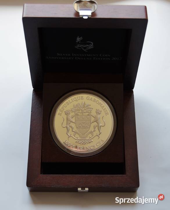 Springbok 1 Kilo Silver Coin 10000 Francs Gabon śląskie Bielsko-Biała