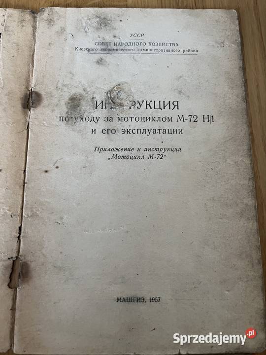 M72N instrukcja oryginał 1957r