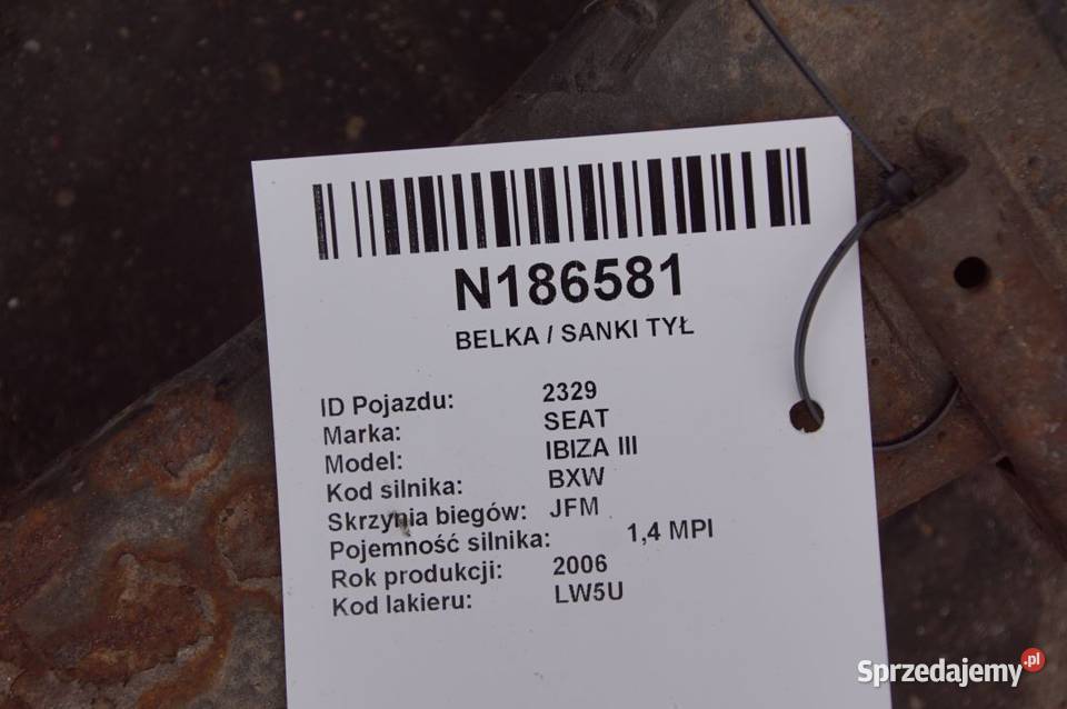 BELKA SANKI TYŁ SEAT IBIZA III osobowe Lipno