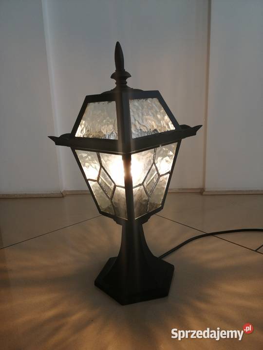 Lampa ogrodowa stojąca aluminium szkło Szczerki