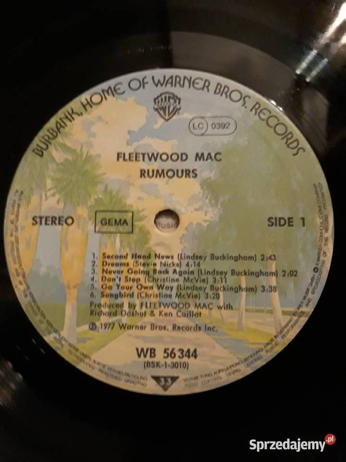 FLEETWOOD MACK RUMOURS WB1977 1 płyta Rzeszów