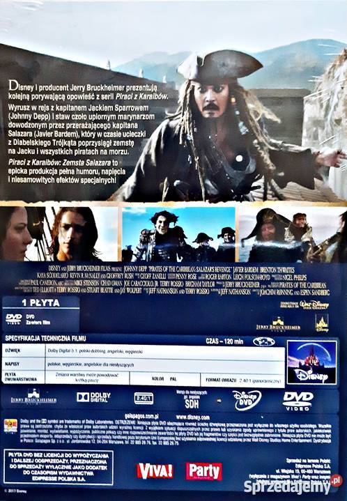 PIRACI Z KARAIBÓW ZEMSTA SALAZARA JOHN DEPP Filmy wielkopolskie Kalisz sprzedam