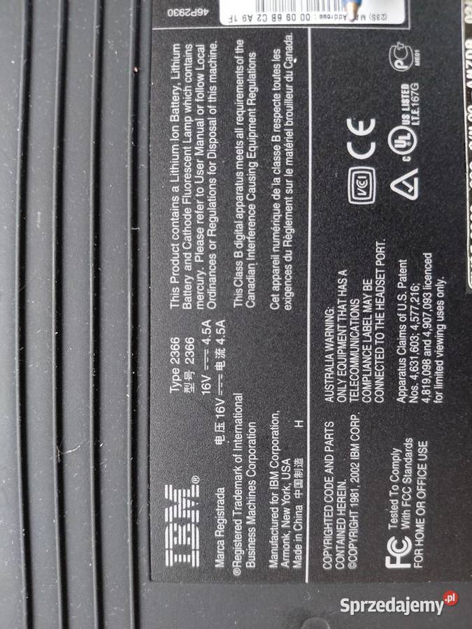 Ibm thinkpad T30 type 2366 sprzedam