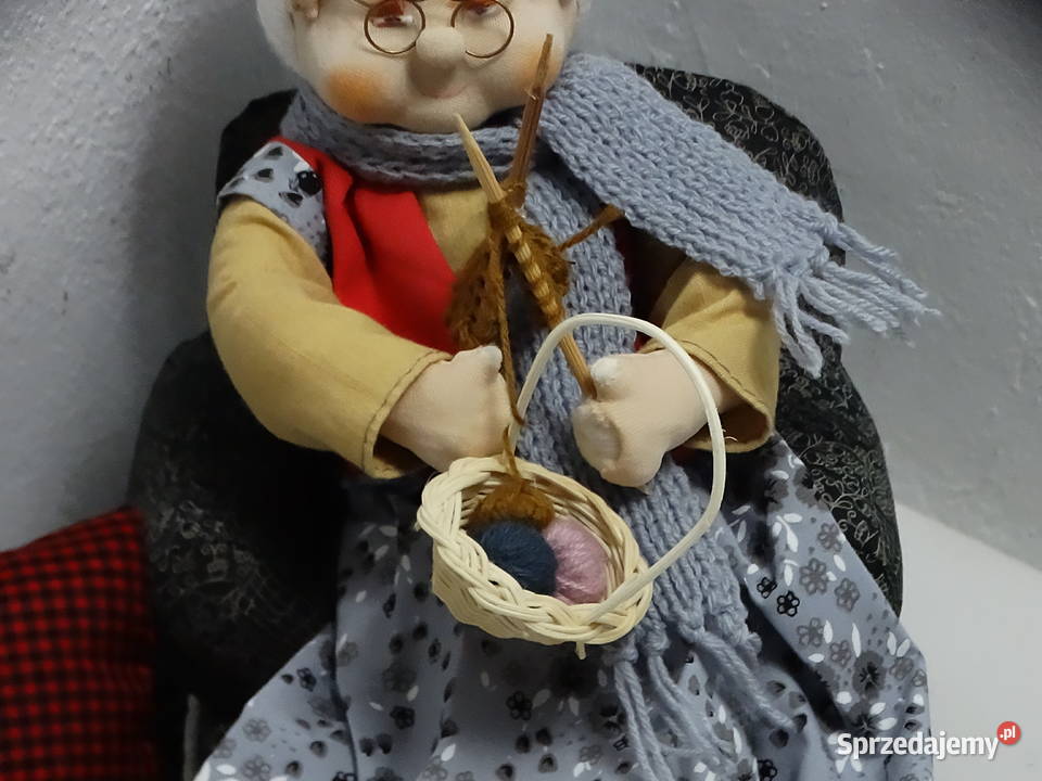 Stara Kolekcjonerska Lalka Babcia Na Fotelu Lalki i akcesoria Biłgoraj
