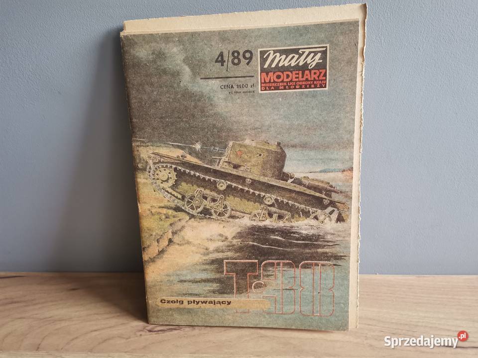 Stara gazeta Mały Modelarz model czołg T - 38, zabawka PRL