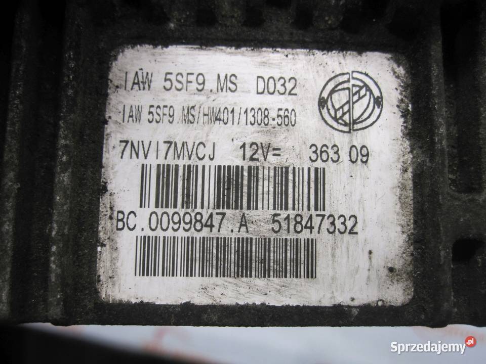 FIAT 500 08r sterownik silnika IAW5SF9MS D032 Kielce sprzedam