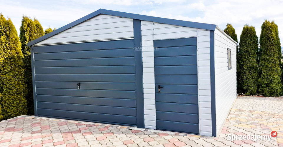 GARAŻ BLASZANY 5m x 6m BRAMA DRZWI OKNO ANTRACYT Łapanów