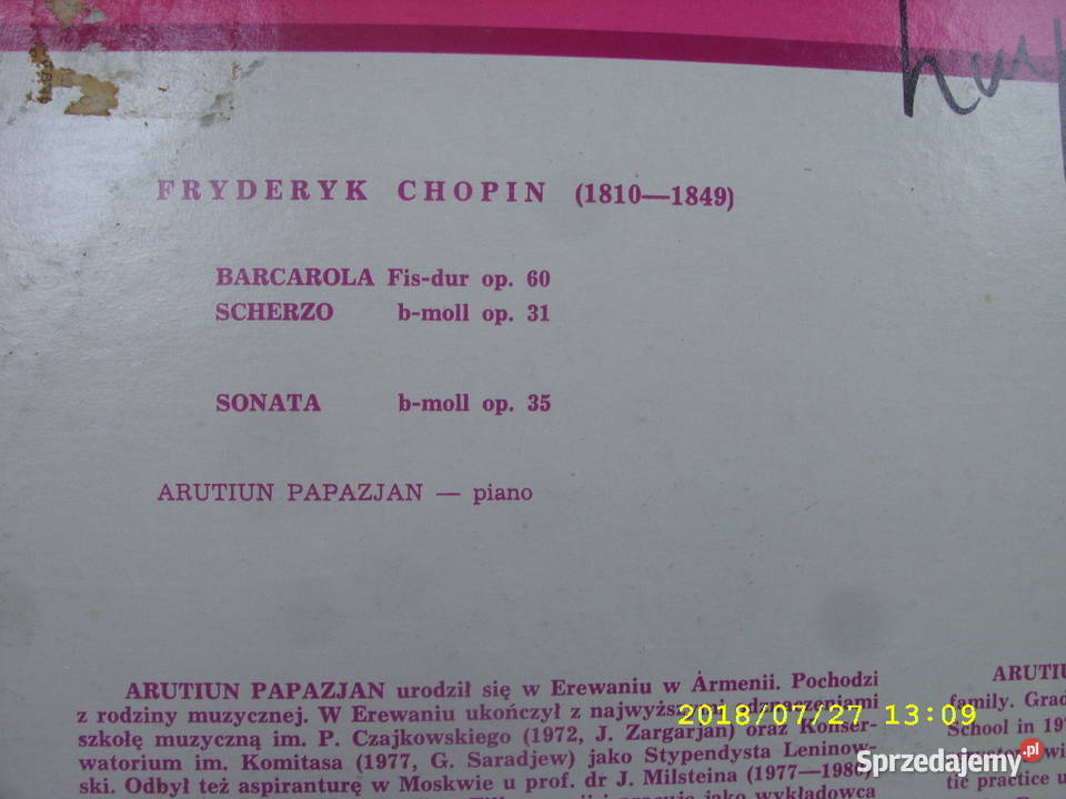 KLAS LP FREDERIC CHOPIN 4 Plyty winylowe Wołów