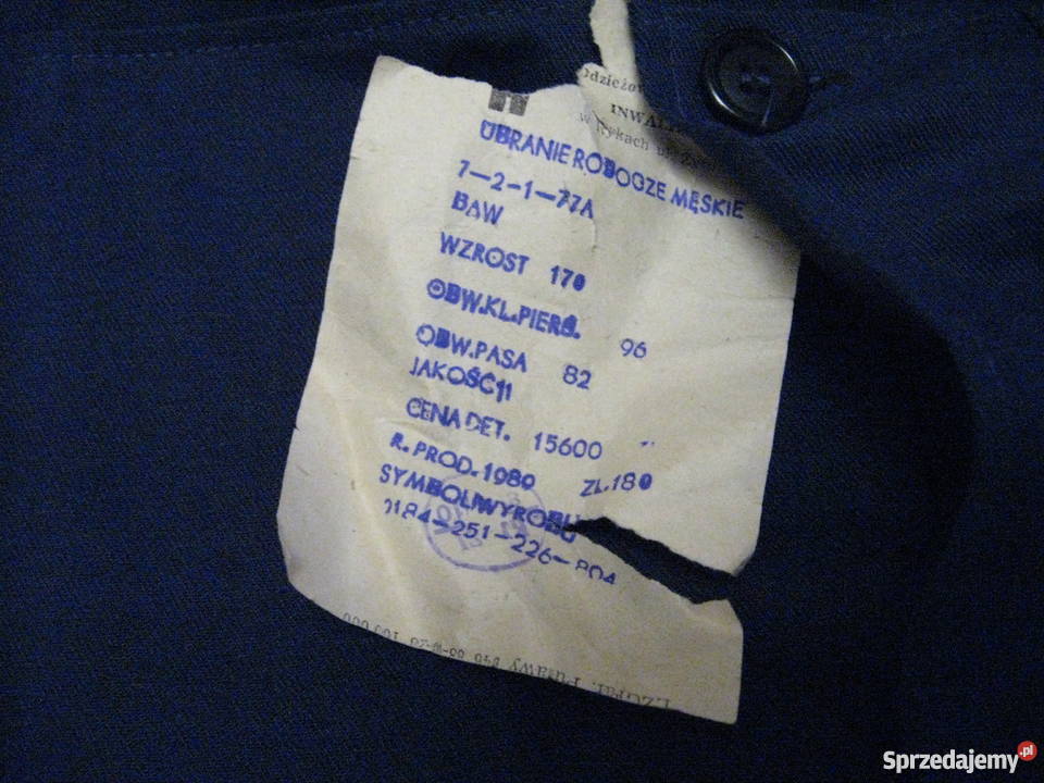Stare nieużywane ubranie robocze drelich sprzedam