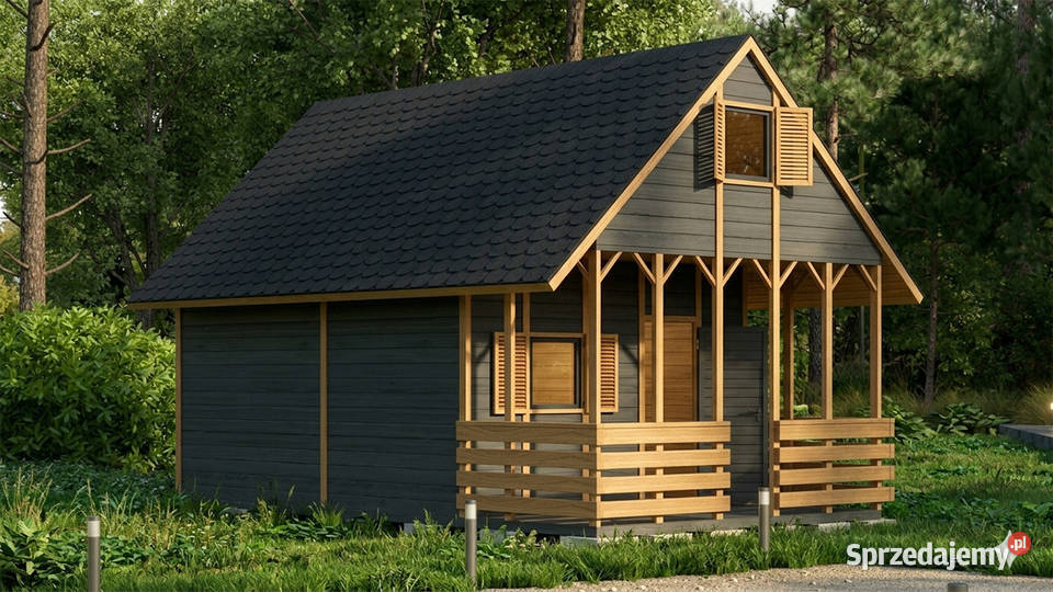 DOMEK LETNISKOWY DREWNIANY CAŁOROCZNY 6m4m 15mm podkarpackie Korczyna