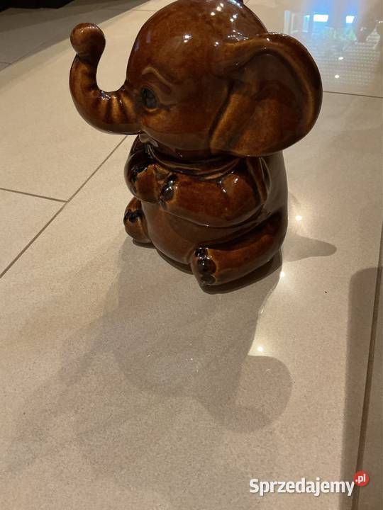 Słoń Porcelanowy Tajemny Schowek Sygnowany Czasy Figurki i rzeźby Nowa Sól