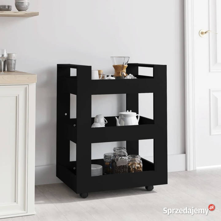 Wózek kuchenny czarny 60x45x80 materiał Warszawa