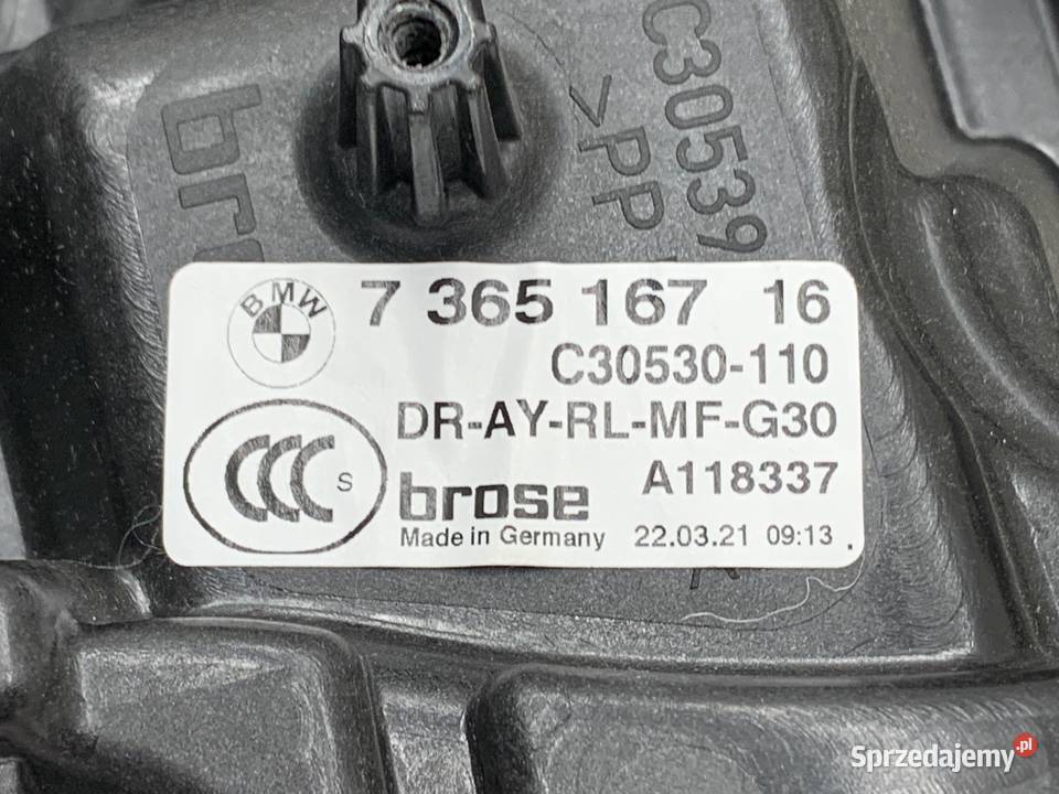 PODNOŚNIK SZYBY LEWY TYŁ BMW G30 7365167 osobowe podkarpackie