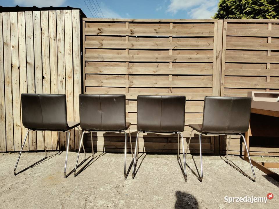 4 x krzesło IKEA Bernhard skóra naturalna Dom i Ogród mazowieckie Warszawa