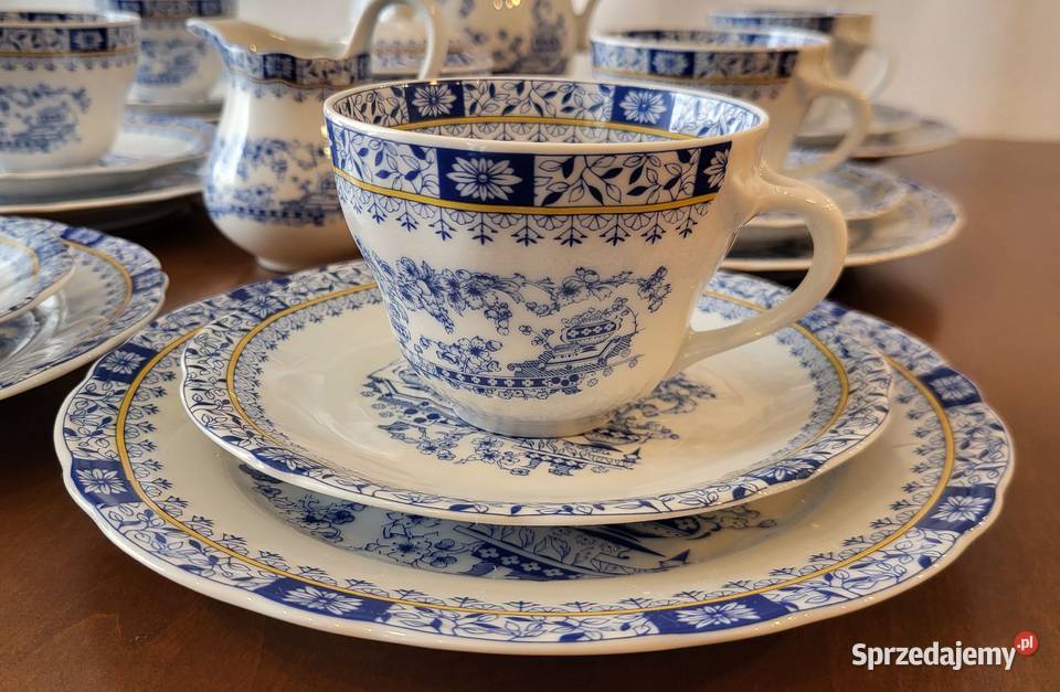 Oscar Schaller Bawaria China Blau serwis 6 osób Szczecin sprzedam