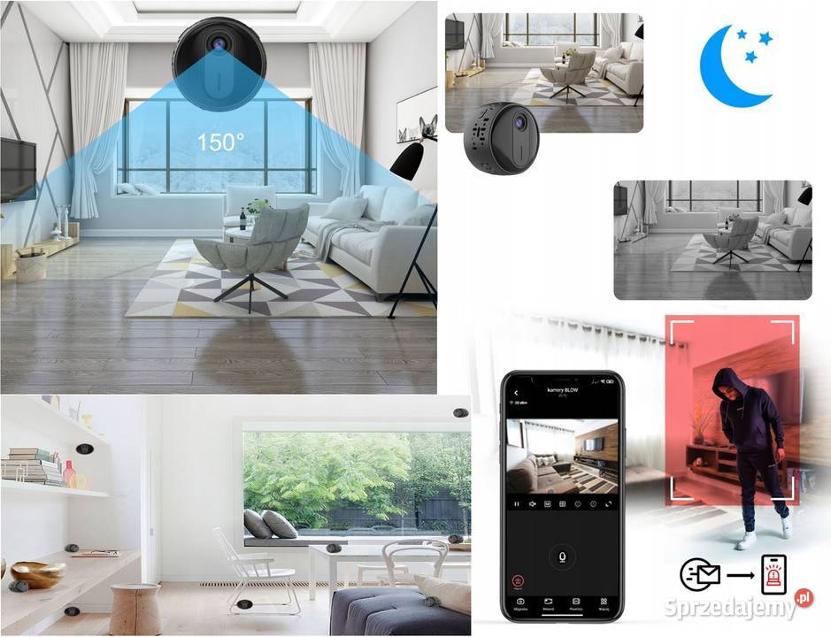 MINI KAMERA szpiegowska WIFI IP Wewnętrzna 2MP Kamery Białystok