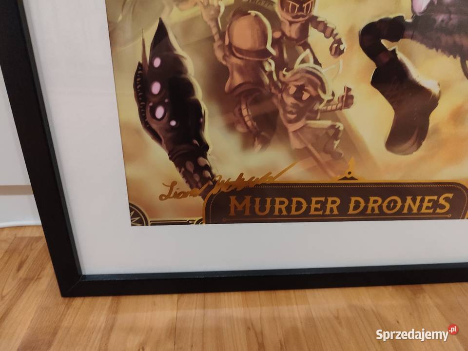 Poster murder drones z podpisem autora i z ramą Wrocław