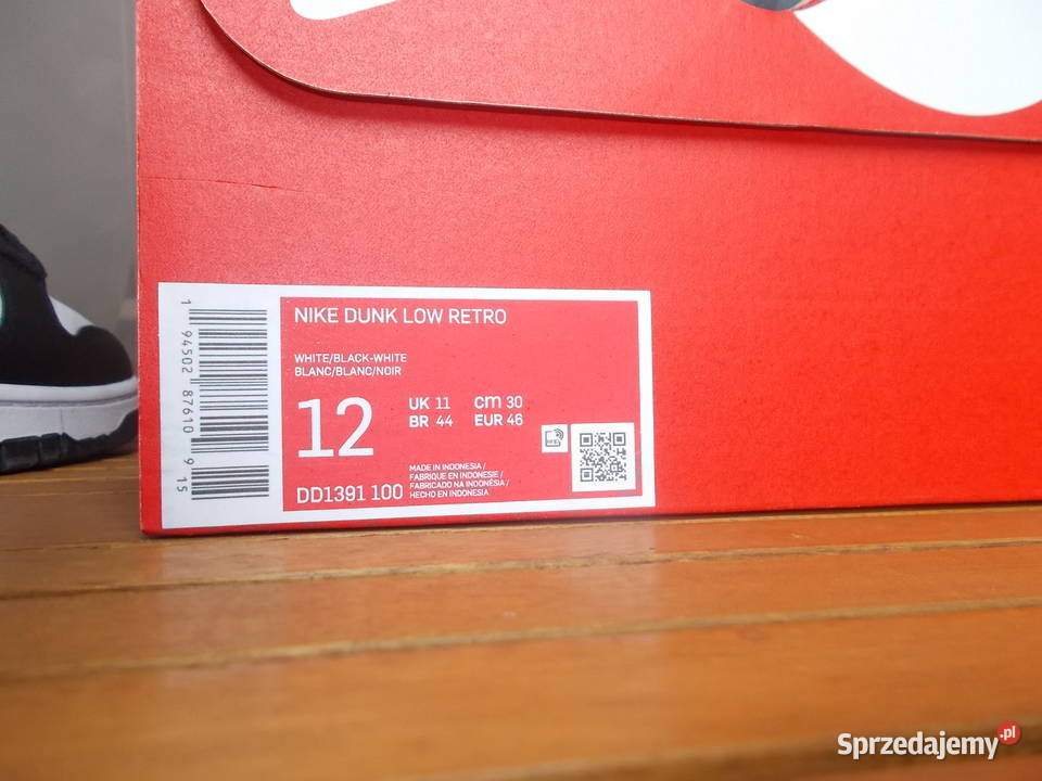 r Eur 46 Nike Dunk Low White Black DD1391100 Poznań