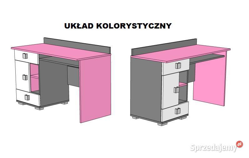 PINK Y14 biurko młodzieżowe 130x55 w76 Pokój dziecięcy Bielsk Podlaski