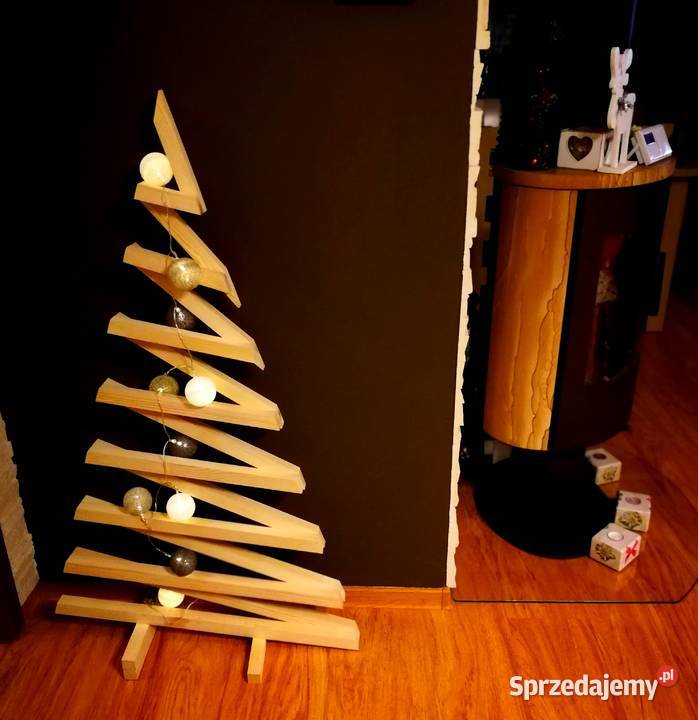 Świąteczna choinka drewniana dekoracja ozdoba Radków