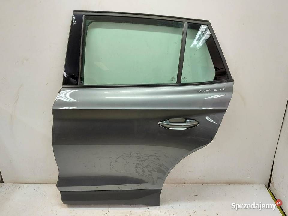 Skoda Enyaq 5LA iV60 DRZWI LEWE TYŁ TYLNE SZARY