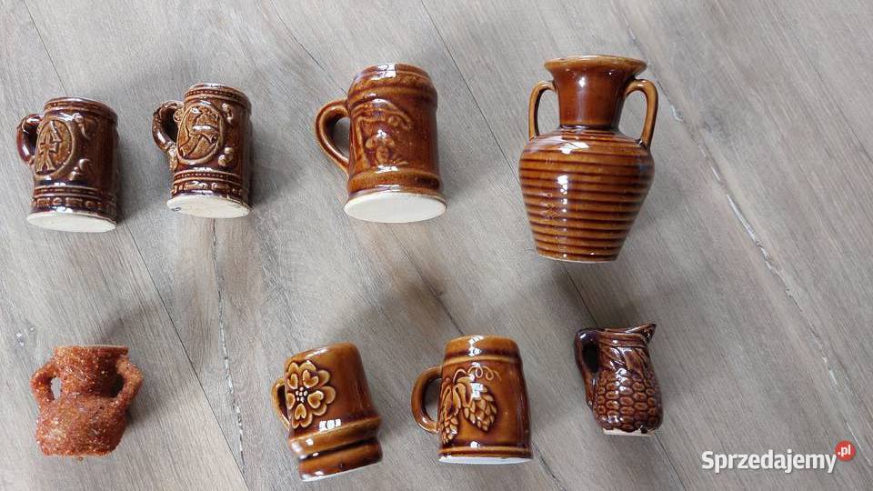Zestaw 8sz Ceramiczne wazoniki małe kufle PRL pomorskie sprzedam