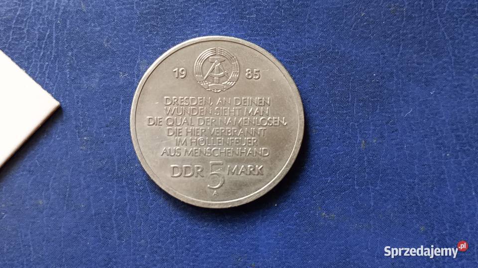 Stare monety 5 marek 1985 Drezno Niemcy Numizmatyka