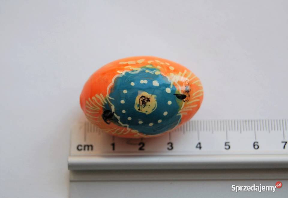 Stara pisanka drewniana malowana Ukraina 43 wielokolorowy Lublin