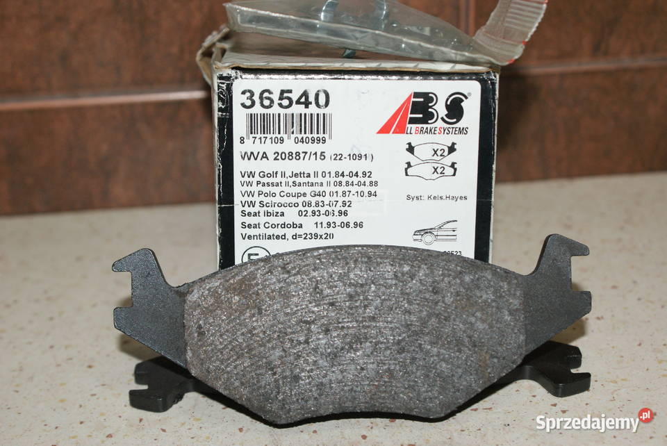 36540 ABS KLOCKI HAMULC VW ASYMETRYCZNE CIENKIE mazowieckie Białobrzegi
