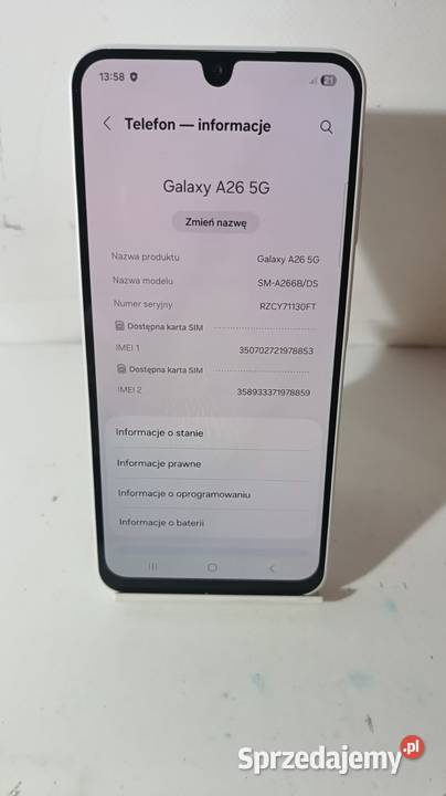 Smartfon SAMSUNG Galaxy A26 5G 6128GB Katowice sprzedam