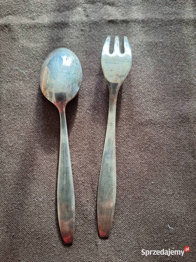 Stare posrebrzane sztućce deserowe Sochocin