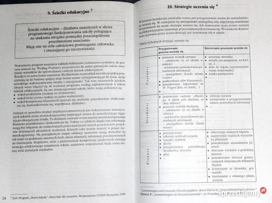 Program nauczania języka niemieckiego w klasach