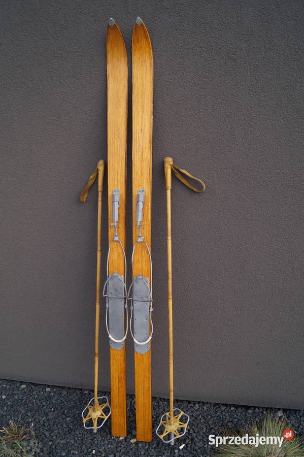 Stare narty hikorowe 180 kijki
