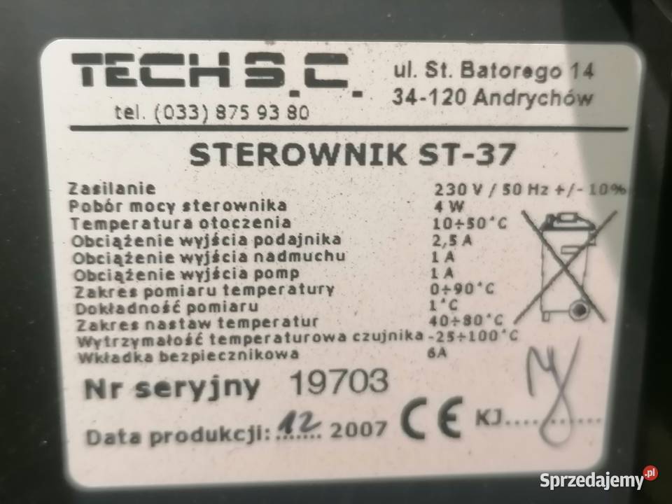 sterownik pieca CO ST37 230V4W Kotły i Piece CO Piotrków Trybunalski