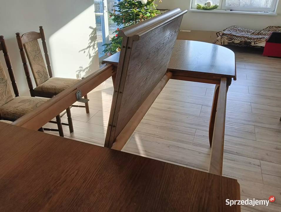 Stół dębowy z krzesłami 90cm