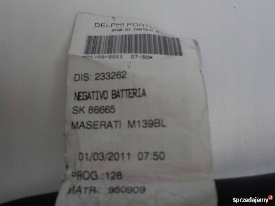 PRZEWÓD MASOWY KLEMA MINUS MASERATI GRANTURISMO Nowy Tomyśl