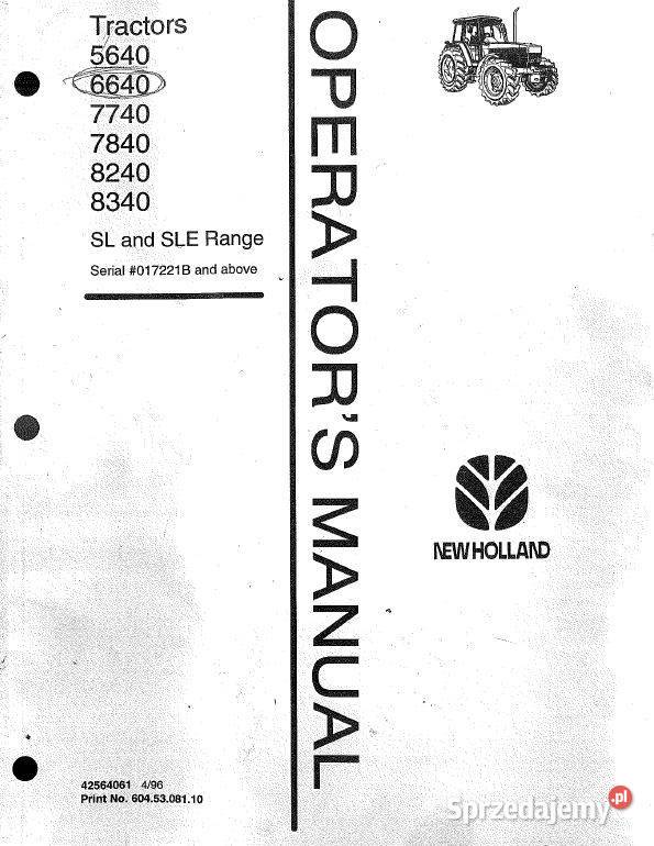 HOLLAND 5640 6640 7740 7840 8240 8340