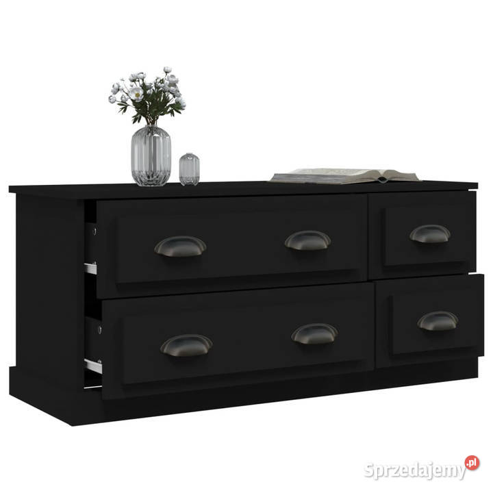 Szafka pod TV czarna 100x355x45 materiał