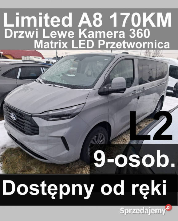 Ford Transit Custom Limited 150 DrzwiLewe Matrix tempomat Szczecinek sprzedam