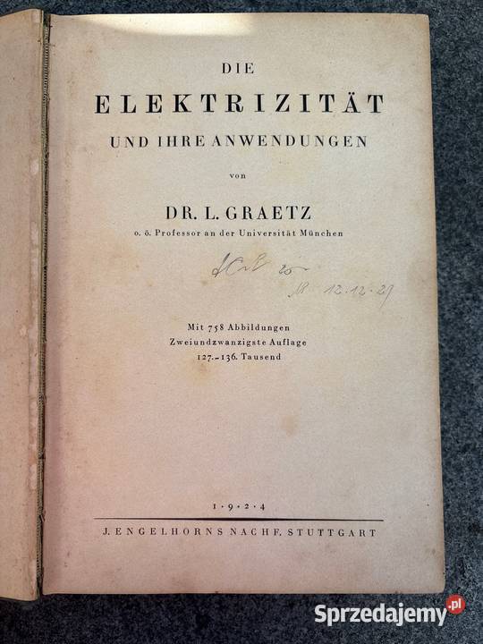 Die Elektrizitt und ihre Anwendungen stara Poznań