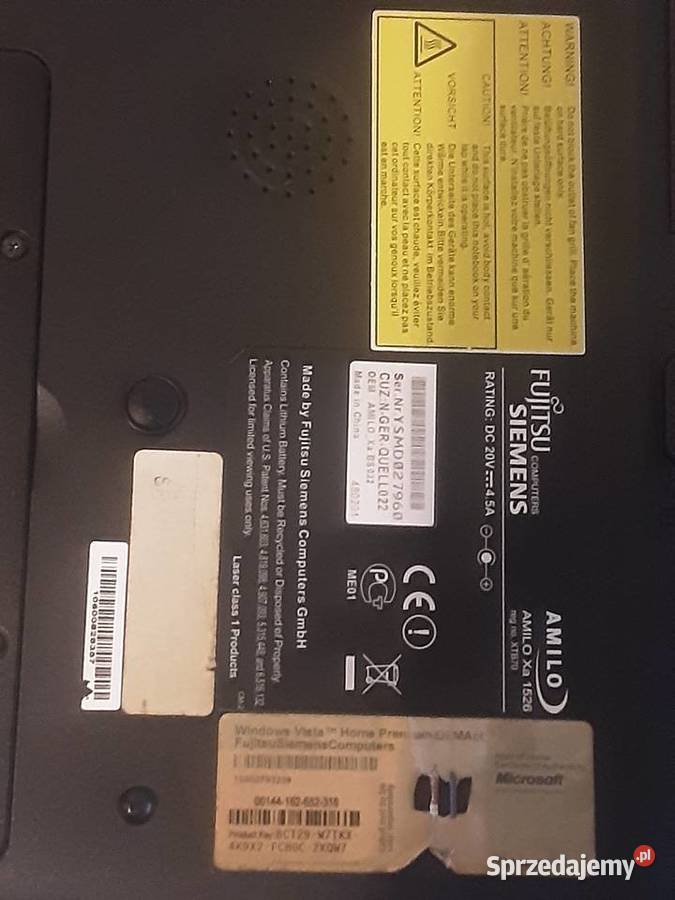 LAPTOP FUJITSU SIEMENS NA CZĘŚCI DO NAPRAWY