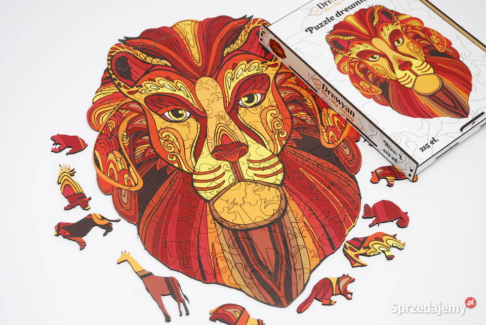 Puzzle Drewniane Premium EKO Układanka LION Łódź sprzedam