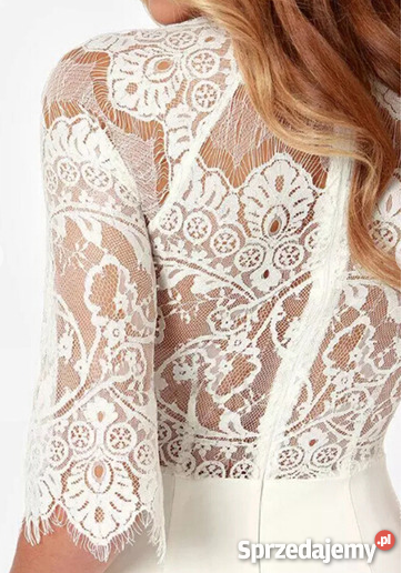 Sukienka koronkowa koronka biała plecy odkryte mazowieckie Warszawa