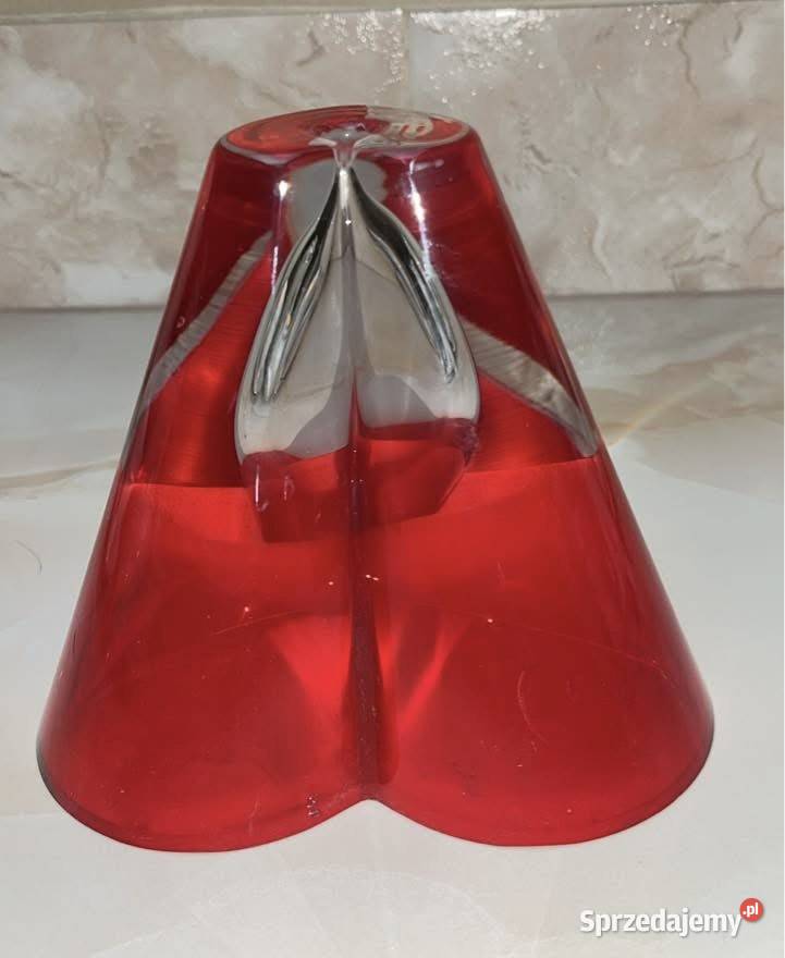 Lampka Oliwna Z czerwonego szkła W kształcie pomorskie Gdańsk